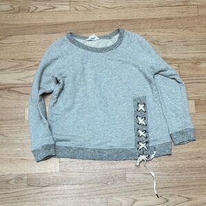 Sweatshirt Lace Up Heather Gray